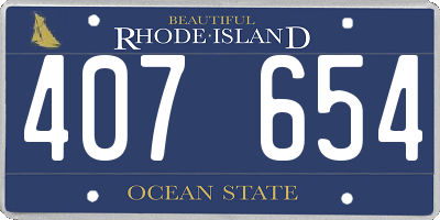 RI license plate 407654