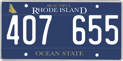 RI license plate 407655