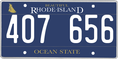 RI license plate 407656