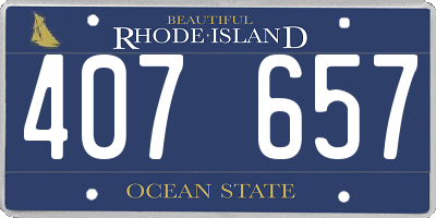 RI license plate 407657