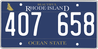 RI license plate 407658