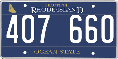 RI license plate 407660