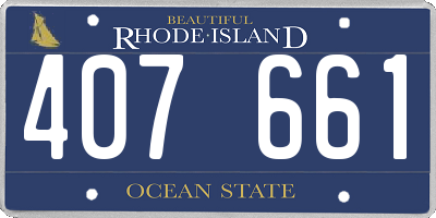 RI license plate 407661