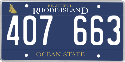 RI license plate 407663