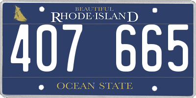 RI license plate 407665