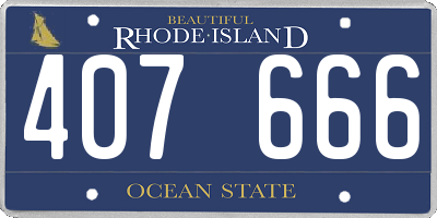 RI license plate 407666
