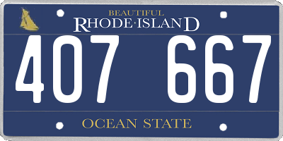 RI license plate 407667