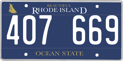 RI license plate 407669