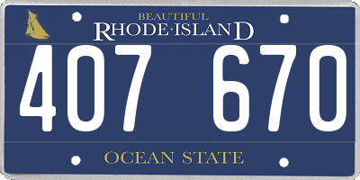 RI license plate 407670