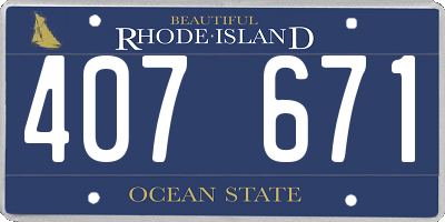 RI license plate 407671