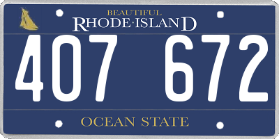 RI license plate 407672