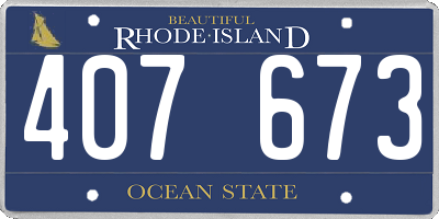 RI license plate 407673