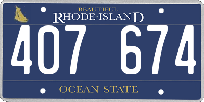 RI license plate 407674