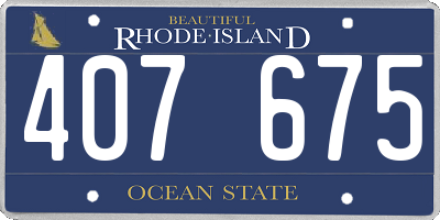 RI license plate 407675