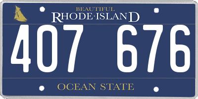 RI license plate 407676