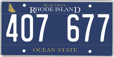 RI license plate 407677