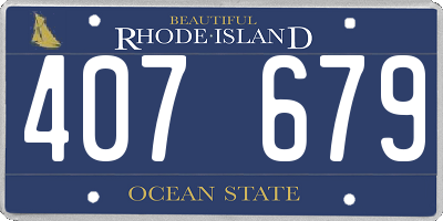 RI license plate 407679