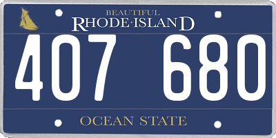 RI license plate 407680