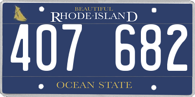 RI license plate 407682