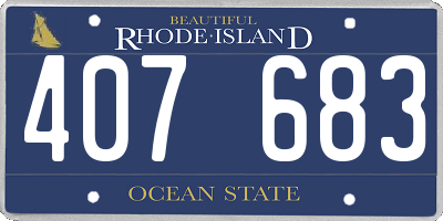 RI license plate 407683