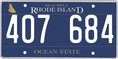 RI license plate 407684