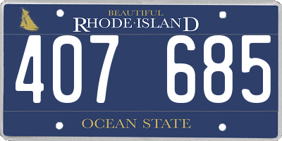 RI license plate 407685