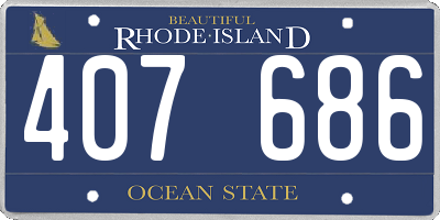 RI license plate 407686