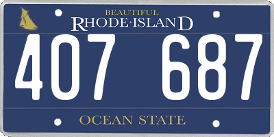 RI license plate 407687