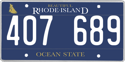RI license plate 407689