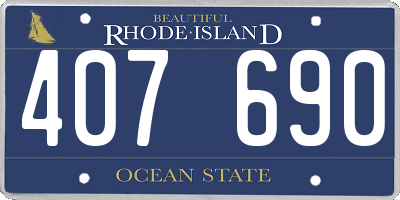 RI license plate 407690