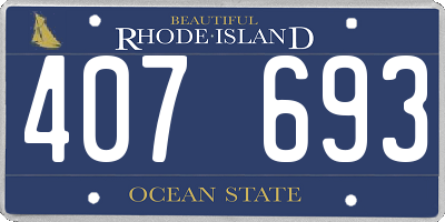 RI license plate 407693