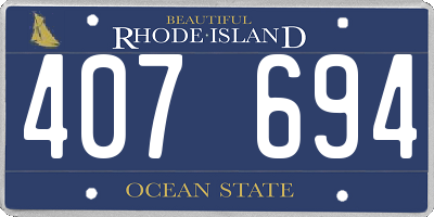 RI license plate 407694