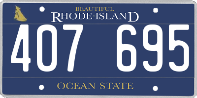 RI license plate 407695