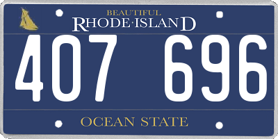 RI license plate 407696