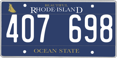 RI license plate 407698