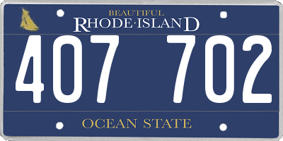 RI license plate 407702