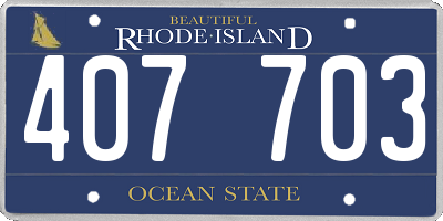 RI license plate 407703