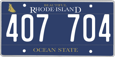 RI license plate 407704