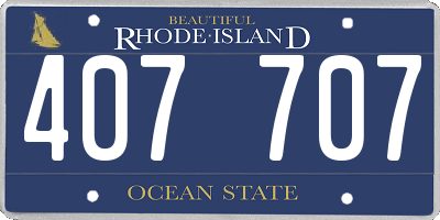 RI license plate 407707