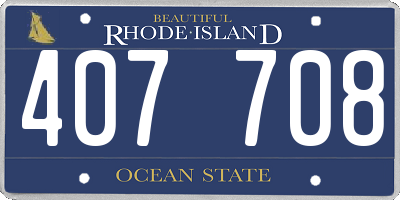 RI license plate 407708