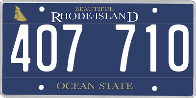RI license plate 407710