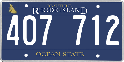 RI license plate 407712