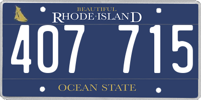 RI license plate 407715