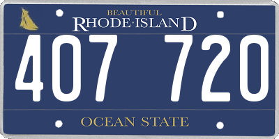 RI license plate 407720