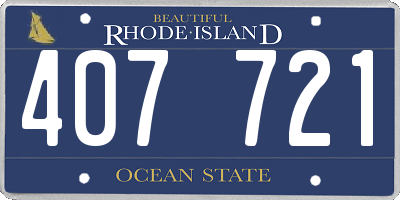 RI license plate 407721
