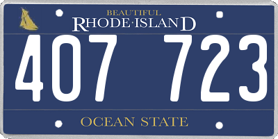 RI license plate 407723
