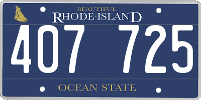 RI license plate 407725