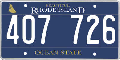 RI license plate 407726