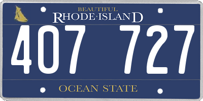 RI license plate 407727