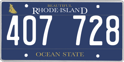RI license plate 407728
